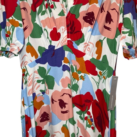 Faithfull The Brand Anita Floral Print Midi Dress Multicolor Women Size Medium - Picture 6 of 11